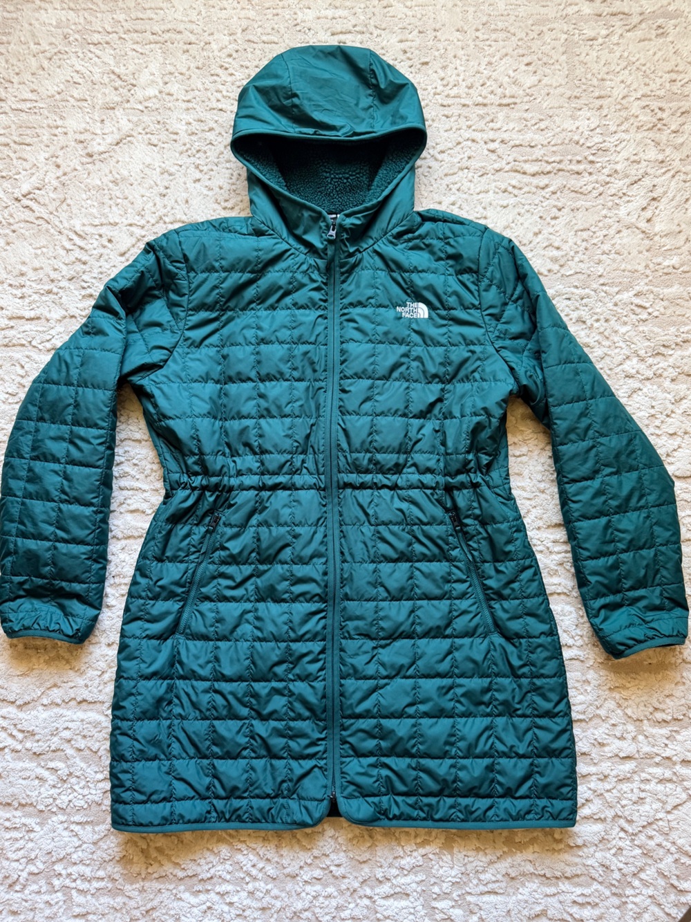 The North Face Women's Emerald Green Hooded Insulated Coat